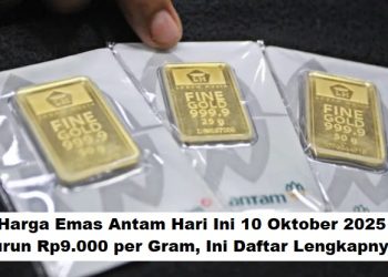 Harga Emas Antam Hari Ini 10 Oktober 2025: Turun Rp9.000 per Gram, Ini Daftar Lengkapnya