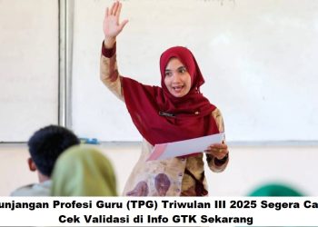 Tunjangan Profesi Guru (TPG) Triwulan III 2025 Segera Cair, Cek Validasi di Info GTK Sekarang”