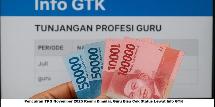 Pencairan TPG November 2025 Resmi Dimulai: Guru Bisa Cek Status Lewat Info GTK