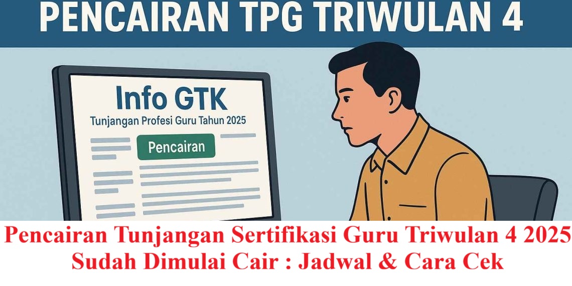 Pencairan Tunjangan Sertifikasi Guru Triwulan 4 2025 Sudah Dimulai Cair : Jadwal & Cara Cek