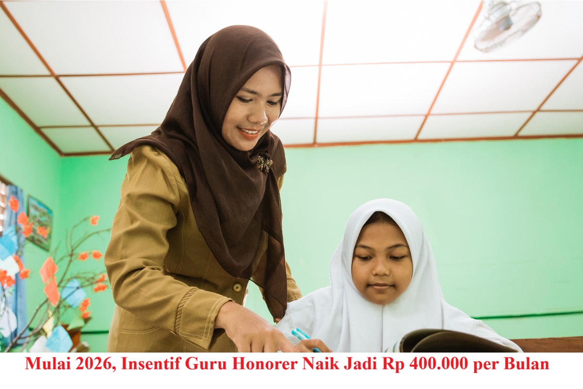 Mulai 2026, Insentif Guru Honorer Naik Jadi Rp 400.000 per Bulan
