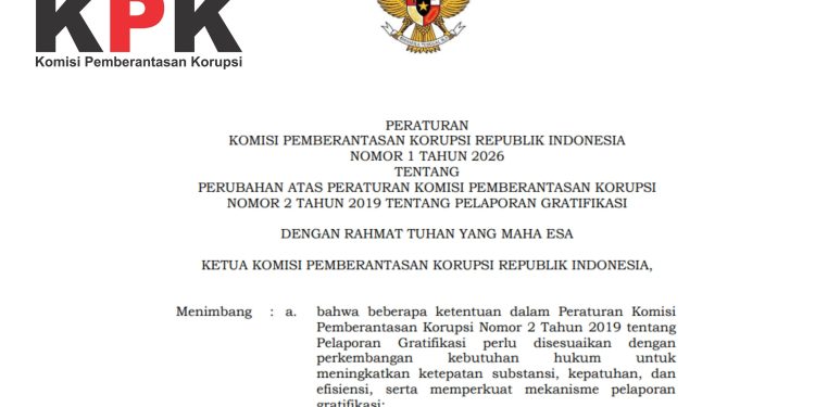 KPK Ubah Pelaporan Gratifikasi 2026,Simak Perubahan Lengkapnya