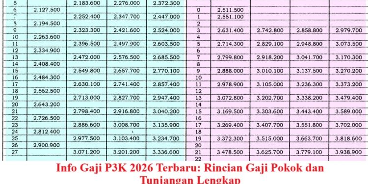 Info Gaji P3K 2026 Terbaru: Rincian Gaji Pokok dan Tunjangan Lengkap