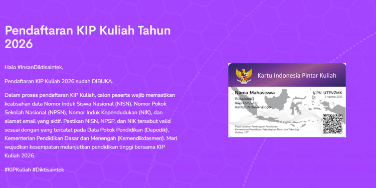 Pendaftaran Akun KIP Kuliah 2026