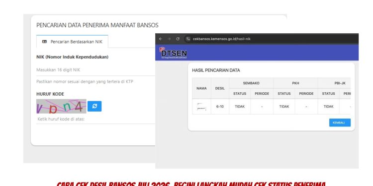 Cara Cek Desil Bansos Juli 2026, Begini Langkah Mudah Cek Status Penerima