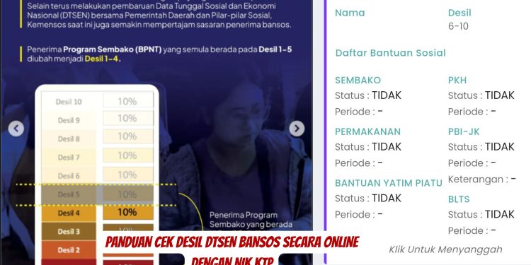 Panduan Cek Desil DTSEN Bansos Secara Online dengan NIK KTP