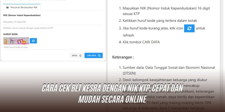 Cara Cek BLT Kesra dengan NIK KTP, Cepat dan Mudah Secara Online