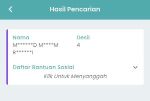Ilustrasi Hasil Pengecekan Bansos Melalui Aplikasi Cek Bansos