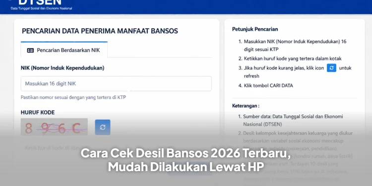 Cara Cek Desil Bansos 2026 Terbaru, Mudah Dilakukan Lewat HP